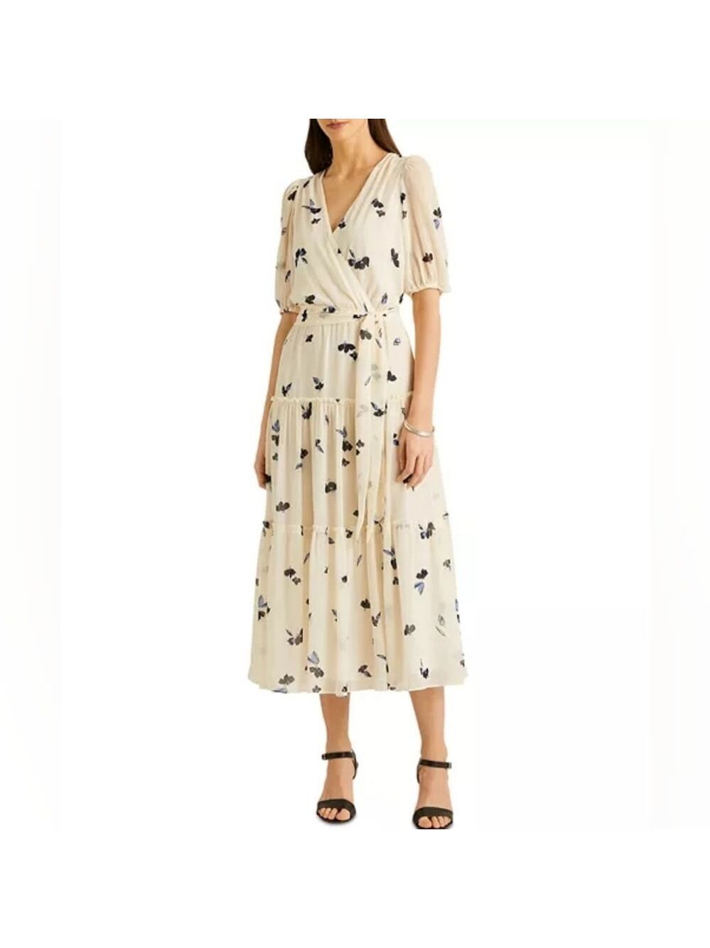 Lauren Ralph Lauren Floral Crinkled Georgette Dress